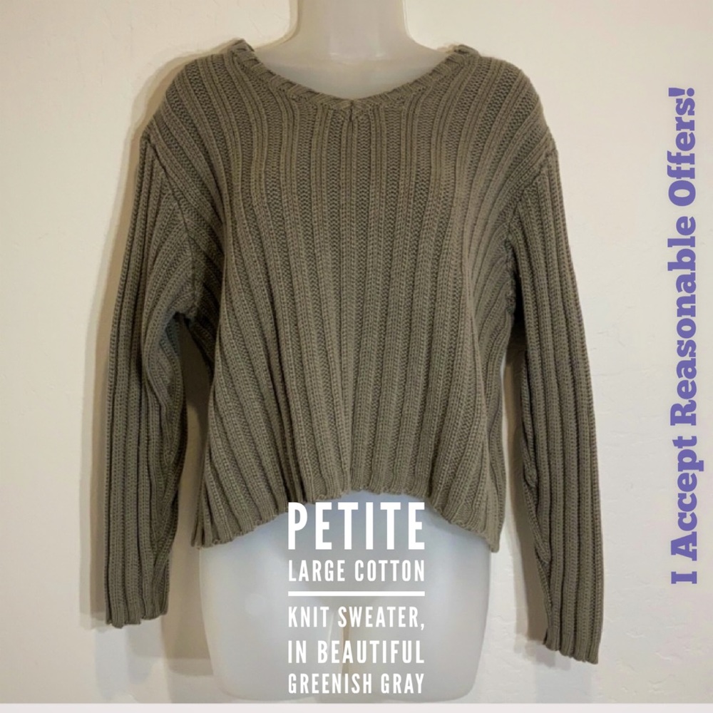 Eddie Bauer Chunky petite Large cotton knit sweater